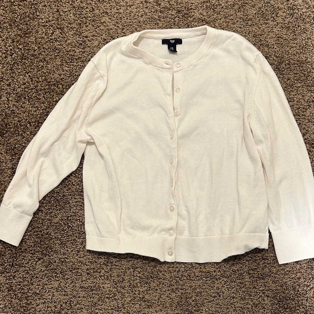 GAP Women's Ivory Button-Up Cardigan